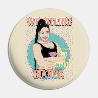 Artwork Bianca Belair Wrestling Aesthetic  // Just Say No To Drugs Pin