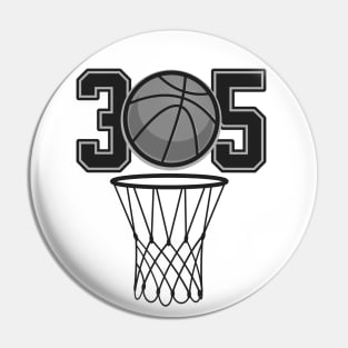 305 Miami Basketball Hoops Pin