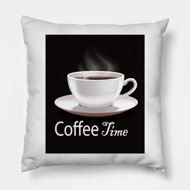 Coffee Time Funny Momment Pillow by Creative Design for t-shirt