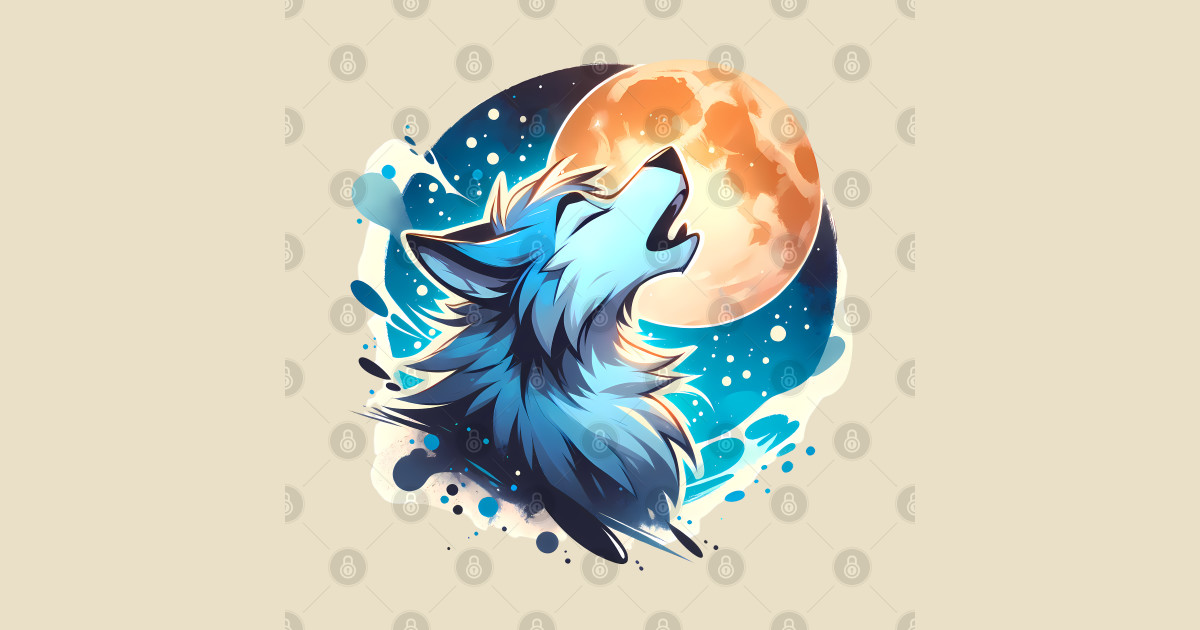 Awoo Moon Howling Wolf Anthro Furry - Furry - T-Shirt | TeePublic