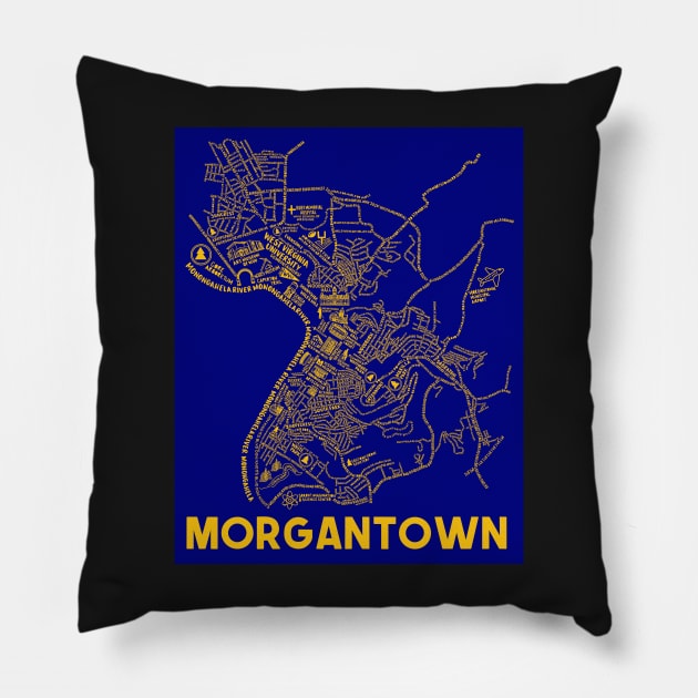 Morgantown Map Pillow by fiberandgloss