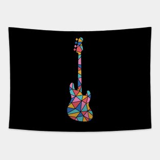 Geometric Colorful Bass Guitar Tapestry