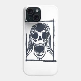 Screaming Skull Ink Art Tattoo Retro Black Phone Case