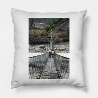 Pokhara Suspension Bridge Perspective Pillow