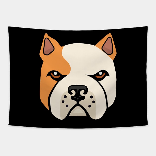 Bulldog face Tapestry by javierparra