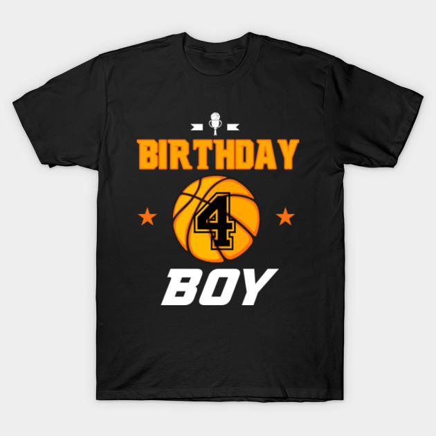 Basketball Birthday Boy For Boy Turning 4 Years Old Apparels