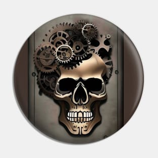 Machine Gears Machinery Cogs gears Skull Steampunk Pin