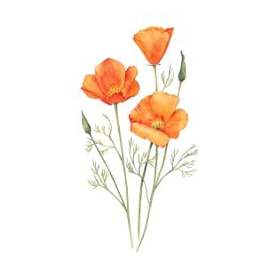 Watercolor California poppies T-Shirt