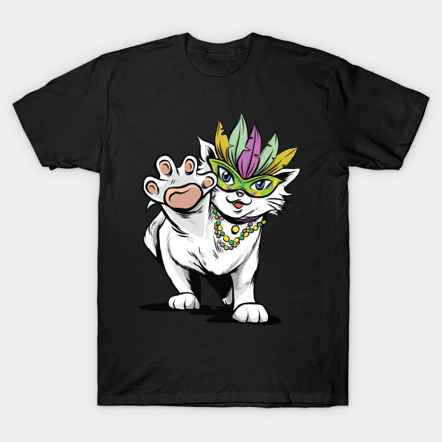 Cute Mardi Gras Cat New Orleans Mardi Gras T Shirt Teepublic