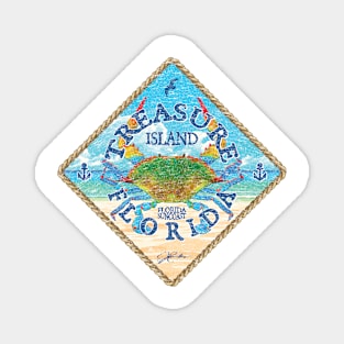 Treasure Island, Florida, Blue Crab on Beach Magnet