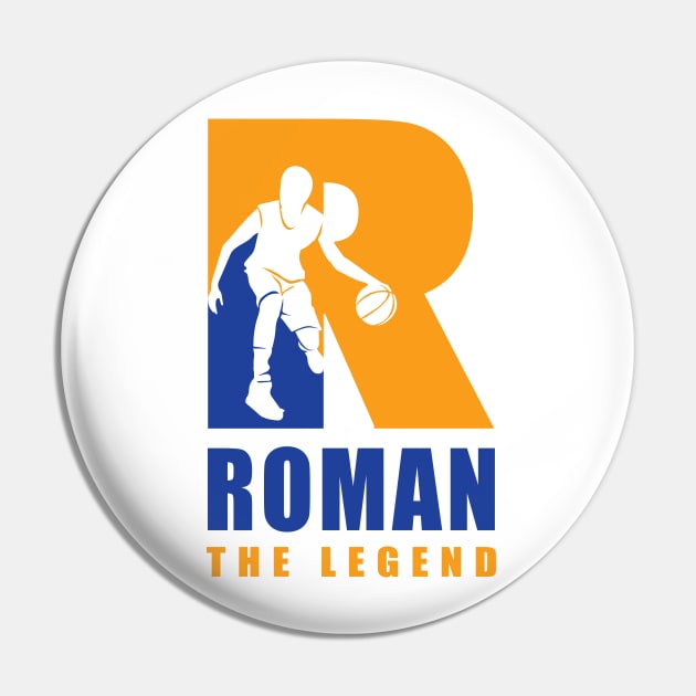 Roman Custom Player Basketball Your Name The Legend Pin by Baseball Your Name