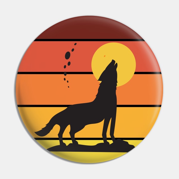 wolf howling at the moon Pin by Wolf Clothing Co