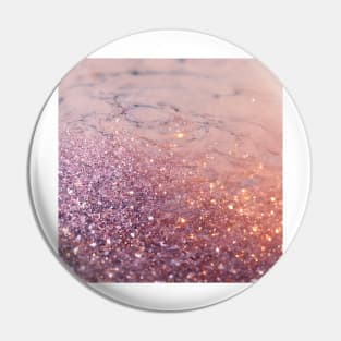 Intense sparkling rose gold marble Pin