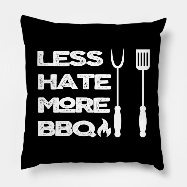 Less Hate More BBQ Pillow by Bazzar Designs