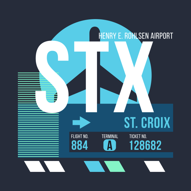 St. Croix (STX) Airport // Sunset Baggage Tag by Now Boarding