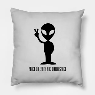 Peace on earth and outer space - align peace sign design Pillow