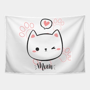 Show some love to your cat with a good meow face Tapestry