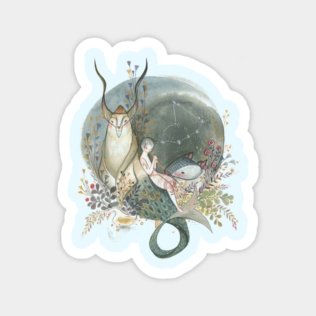 Capricorn Magnet by Alina Chau