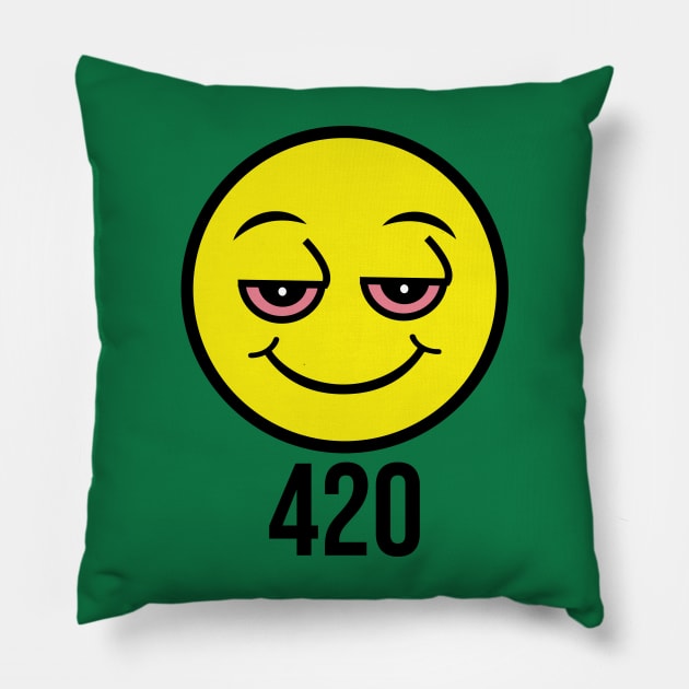 420 Smiley Pillow by MightyShroom