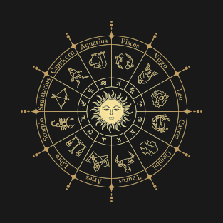 Astrology Wheel Constellation gold T-Shirt