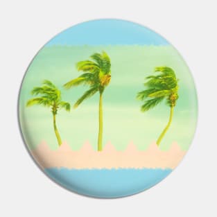 THREE PALM TREES AT THE BEACH Pin