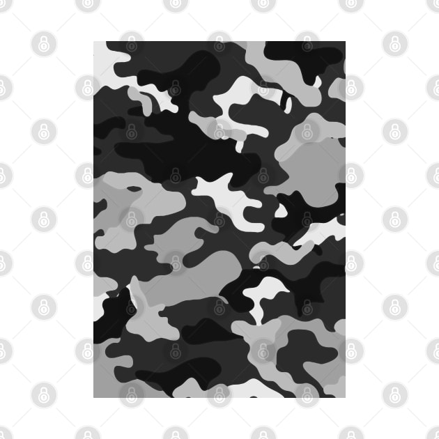 Black White Gray Camouflage Pattern by Styleuniversal