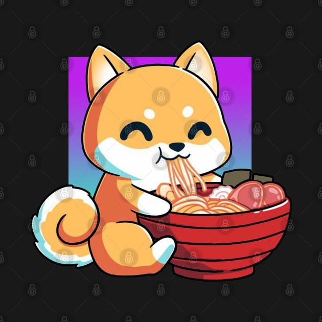 Cute Fox, The Great Ramen off Kanagawa by RedoneDesignART