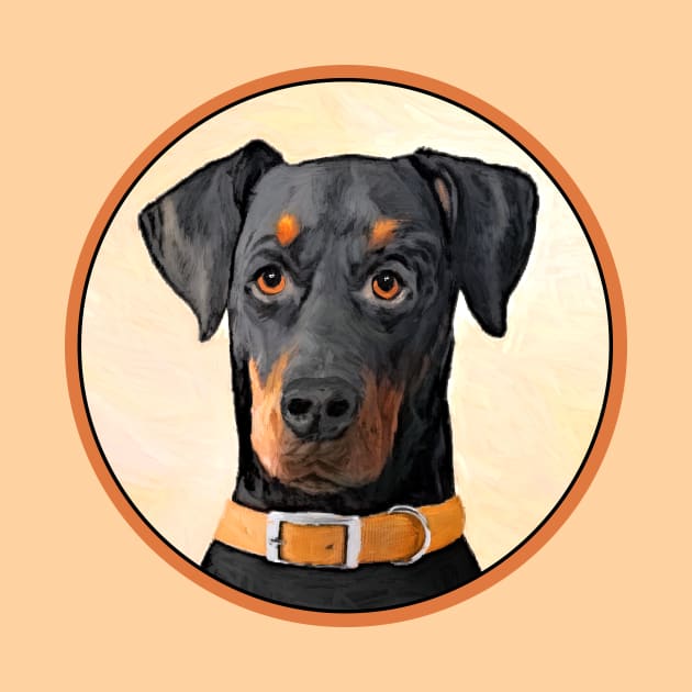 Doberman Pinscher Painting - Original Dog Art by Alpen Designs