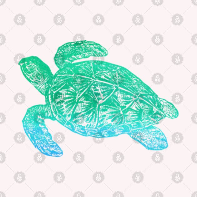 Green & Blue Sea Turtle - Turtle - Phone Case