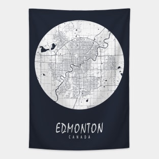 Edmonton, Canada City Map - Full Moon Tapestry