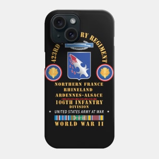 423rd Infantry Regiment, 106th Infantry Div - Northern France Rhineland EUR WWII w EUR SVC X 300 Phone Case