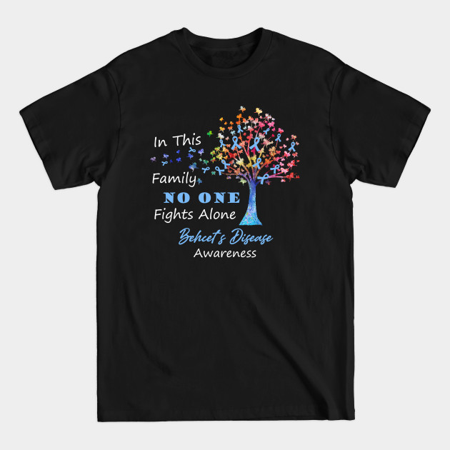 Discover Behcet's Disease Awareness No One Fights Alone, Tree Ribbon Awareness - Behcets Disease Awareness - T-Shirt