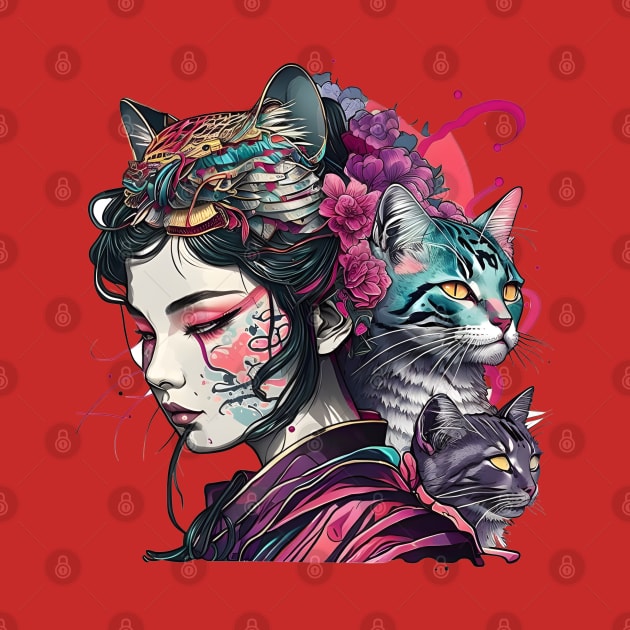 Japanese Geisha Cat by Deartexclusive