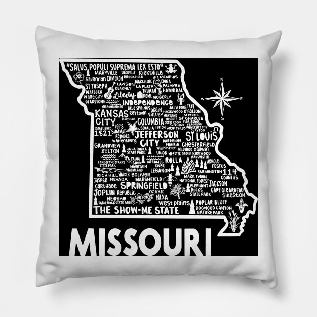 Missouri Map Pillow by fiberandgloss