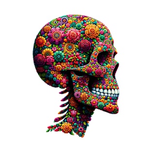 Skull Made From Flowers 2 T-Shirt