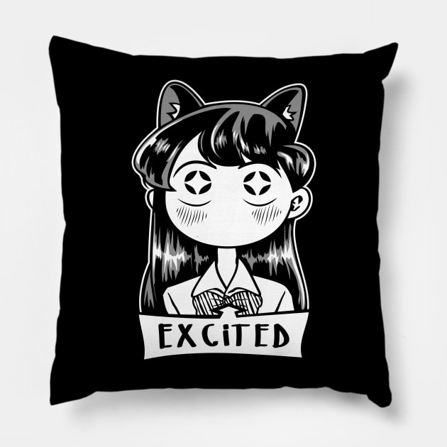 Komi-san Excited Pillow by gamergeek