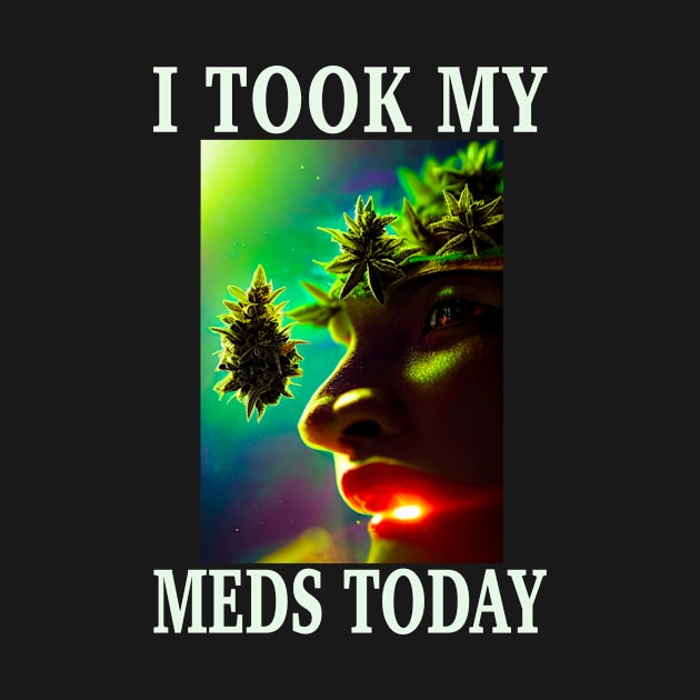 I Took My Meds Today Marijuana Funny Weed Cannabis Sayings by aditchucky