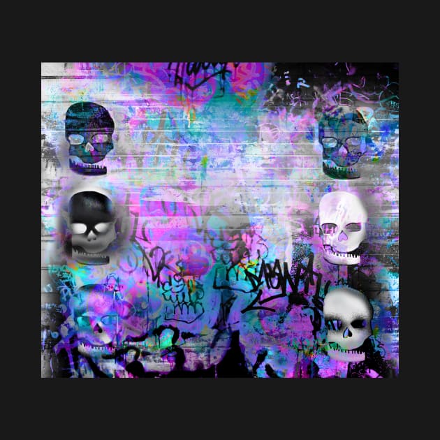 Purp Graffiti Skulls by digitaldoodlers