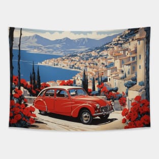 Alpes Cote D'Azur France Vintage Poster Tourism Tapestry