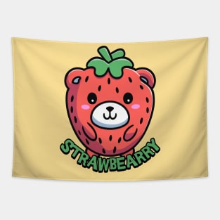 Strawbearry Cute Strawberry Bear Fruit Animal Tapestry