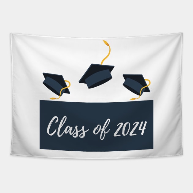 Class Of 2024. 2024 Design for Class Of/ Senior/ Graduation. Navy Tapestry by That Cheeky Tee