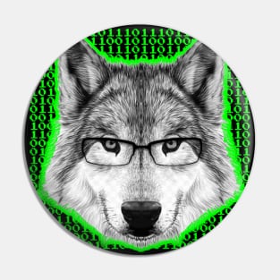 HACKER WOLF IS AWARE WOLF Pin