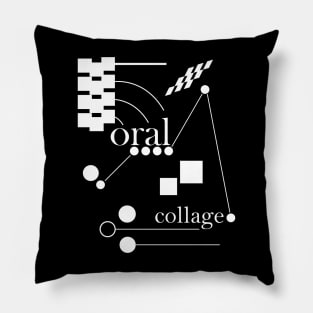 Graphic Notation - White | Oral Collage Pillow