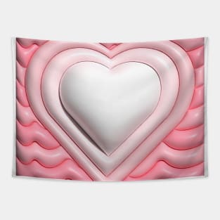 heart pink 3d Tapestry