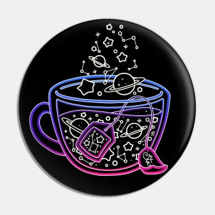 Neon Galaxy Teacup - blue/pink Pin