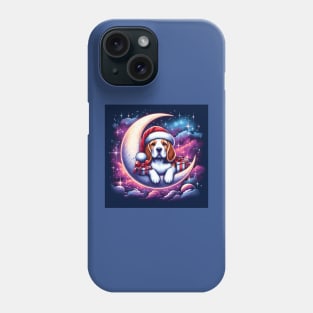 Beagle Dog On The Moon Christmas Phone Case