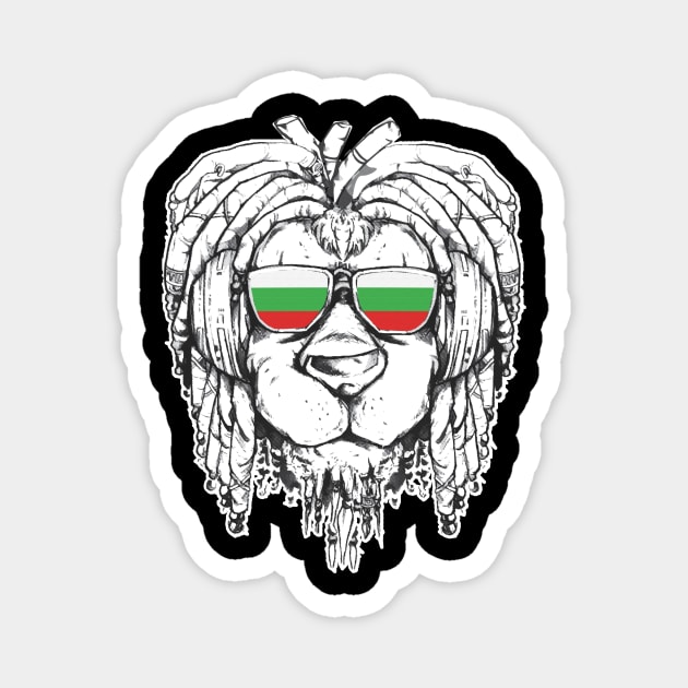 Rasta Reggae Lion Bulgaria Gift Rastafari Magnet by Pummli