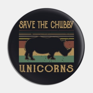 Save The Chubby Unicorn Animals Vintage Love Unicorn Pin