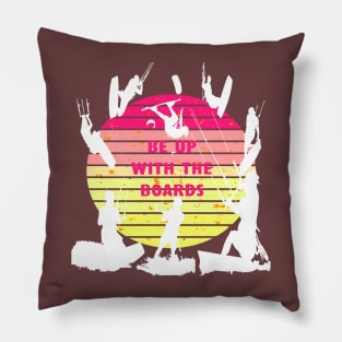 Kitesurfers Be Up With The Boards Retro Style Pillow