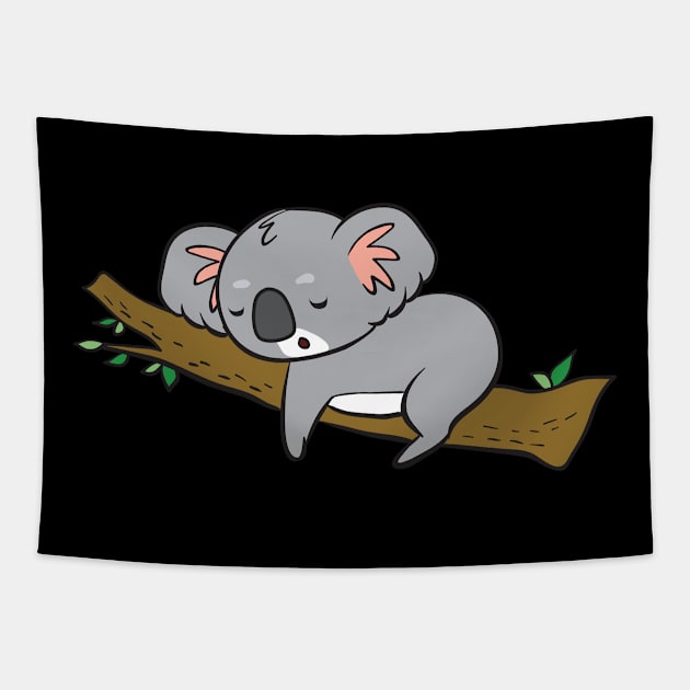 Koala - on tree, sleeping Tapestry by theanimaldude